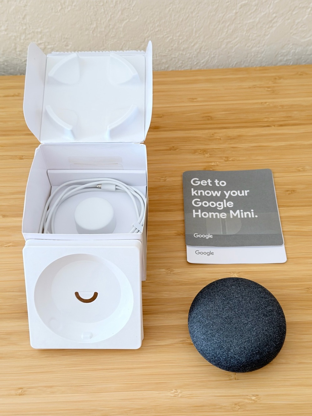 Google Home Mini 1st Gen Charcoal Smart Speaker Box Charger #2
